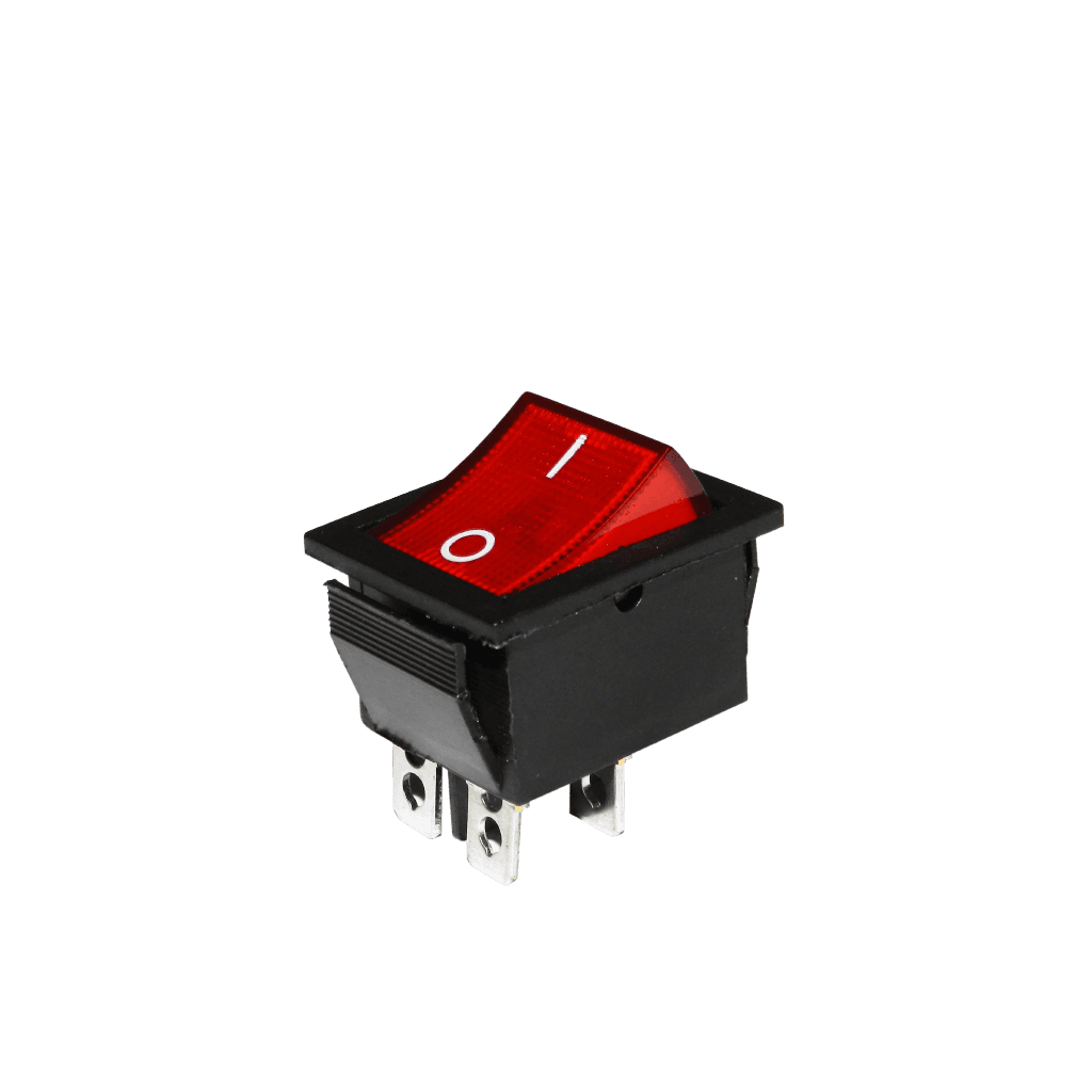 SWITCH CON NEON, 4 PINES, 2 POSICIONES, ON/OFF, 20A-125V, 15A-250V
