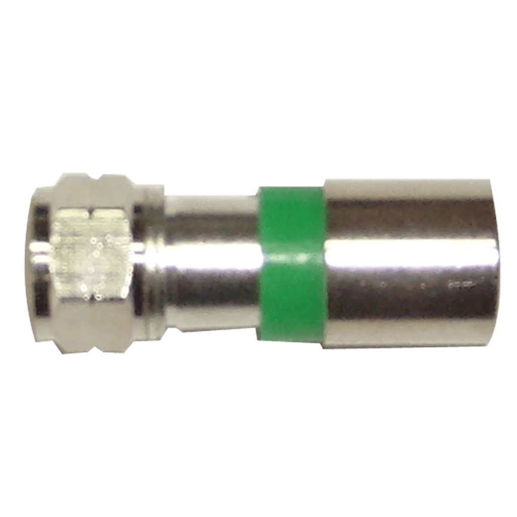 CONECTOR COAXIAL, RG6 VERDE DE COMPRESION