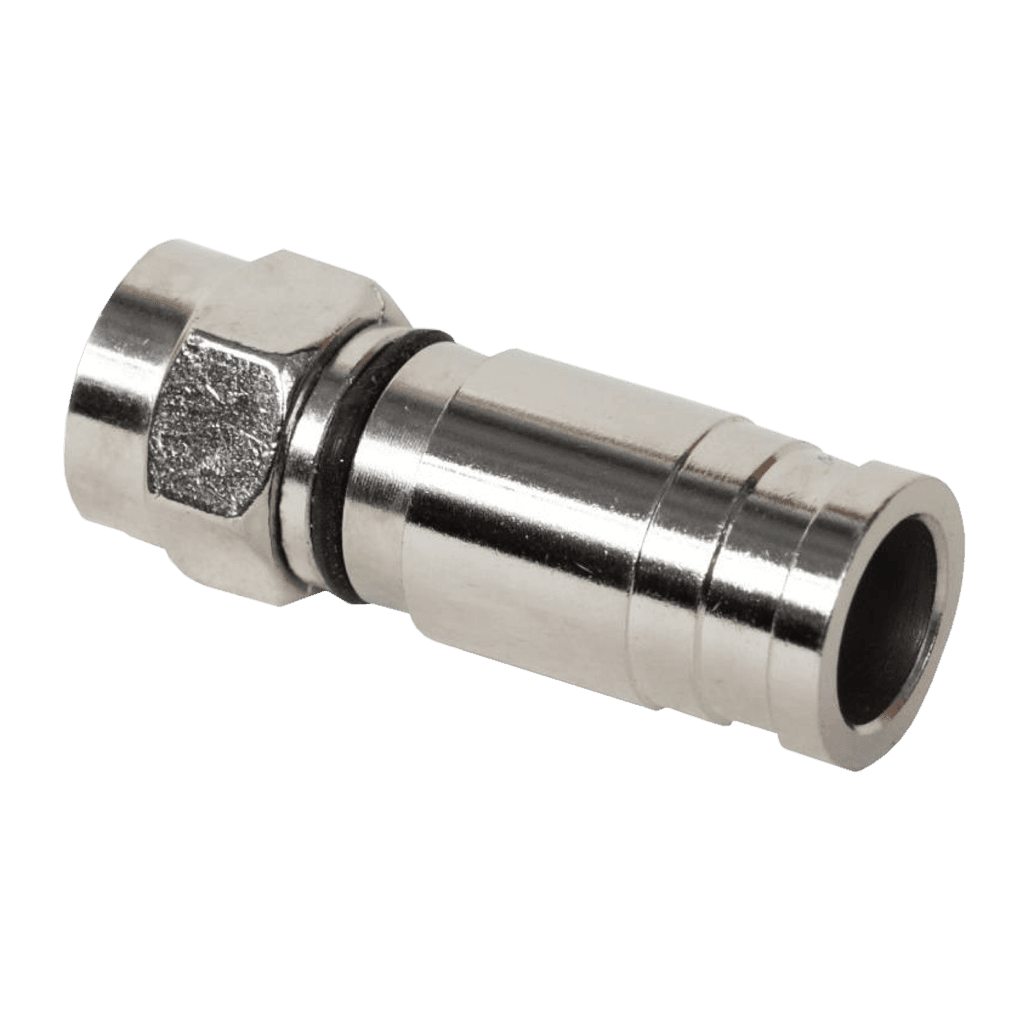 CONECTOR COAXIAL, RG6 PLATEADO DE COMPRENSION