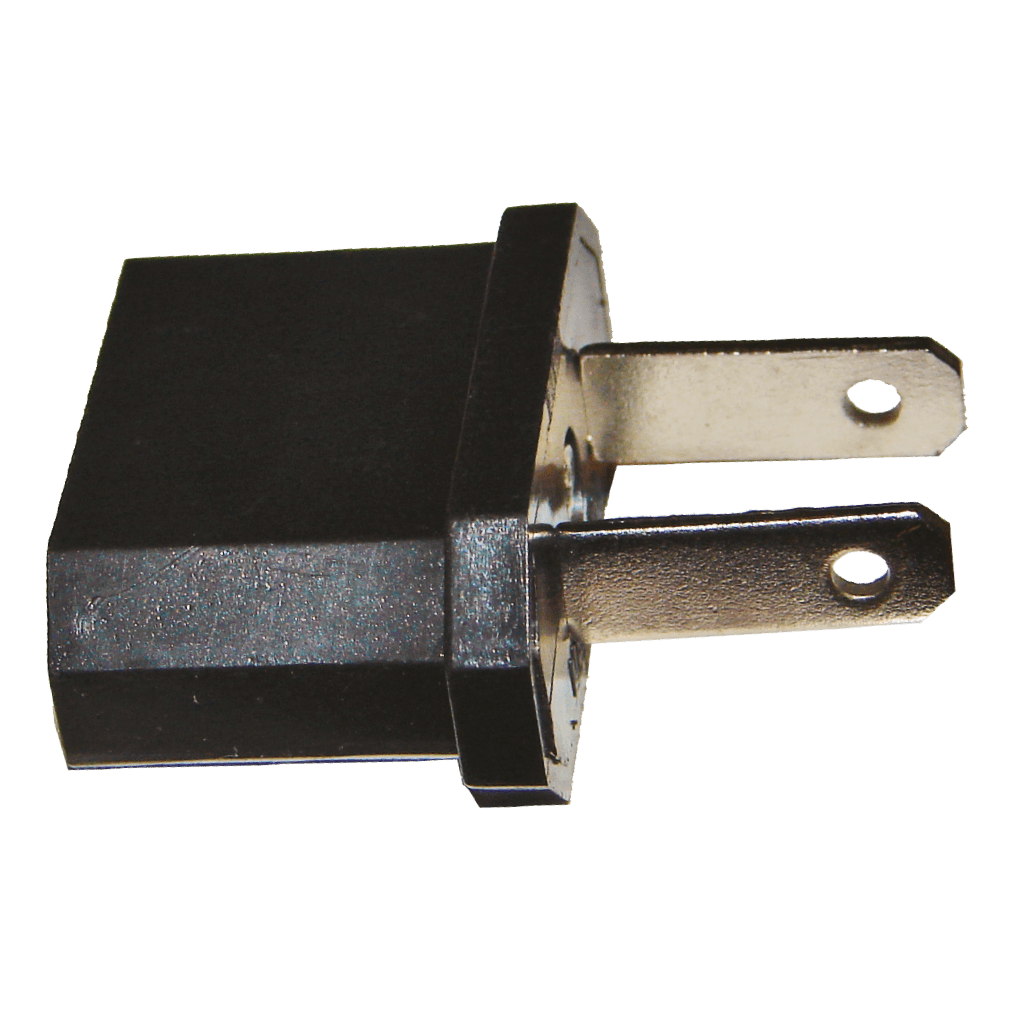 ADAPTADOR ELECTRICO, 2 PINES REDONDAS A 2 PINES PLANAS