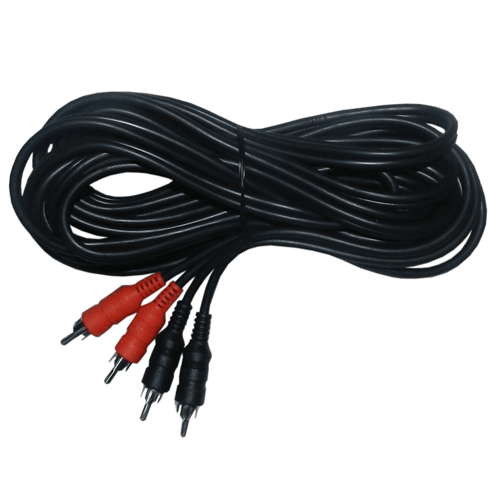 CABLE DE AUDIO, 2 PLUG RCA A 2 PLUG RCA, NEGRO, 12MTS