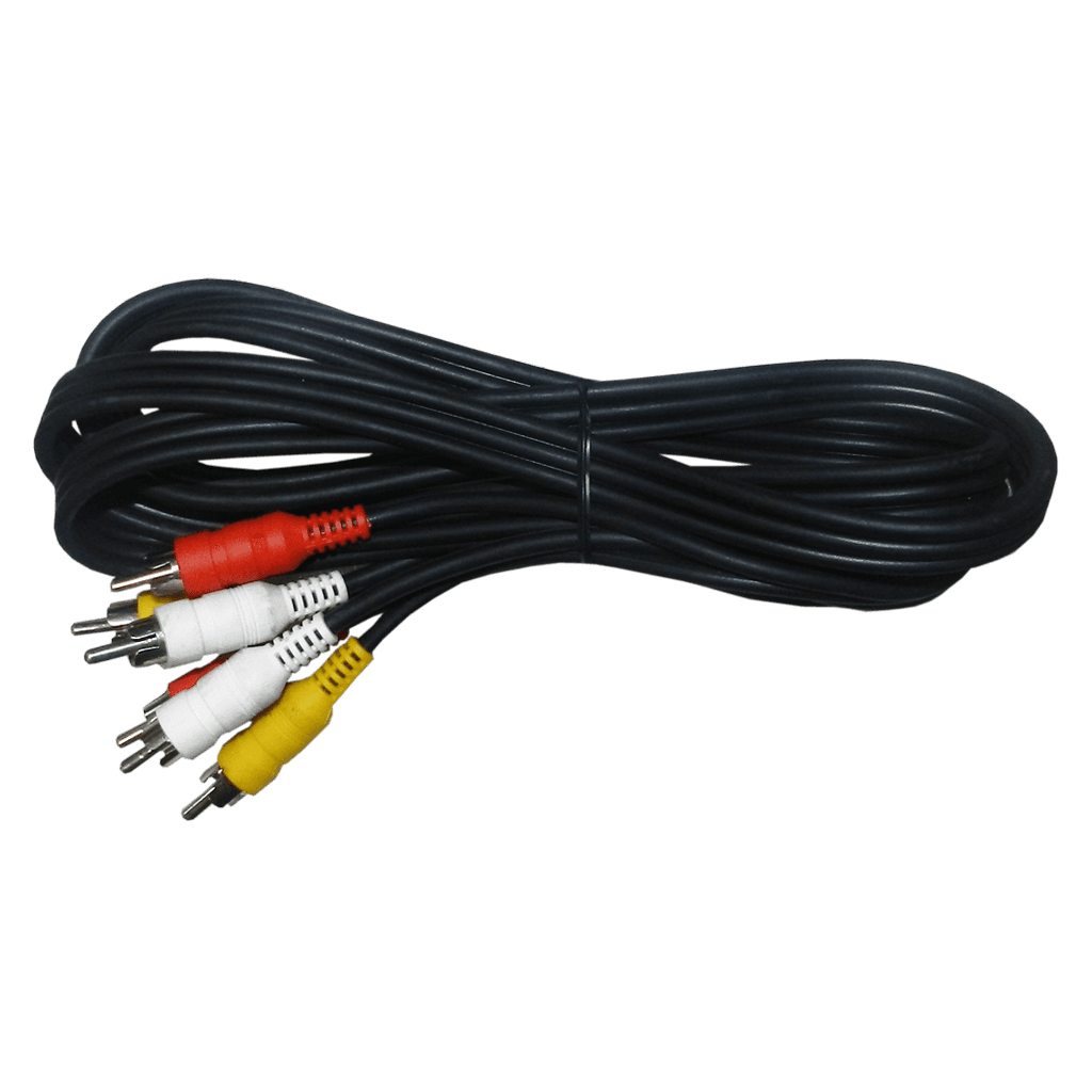 CABLE DE AUDIO, 3 PLUG RCA A 3 PLUG RCA, NEGRO, 12MTS
