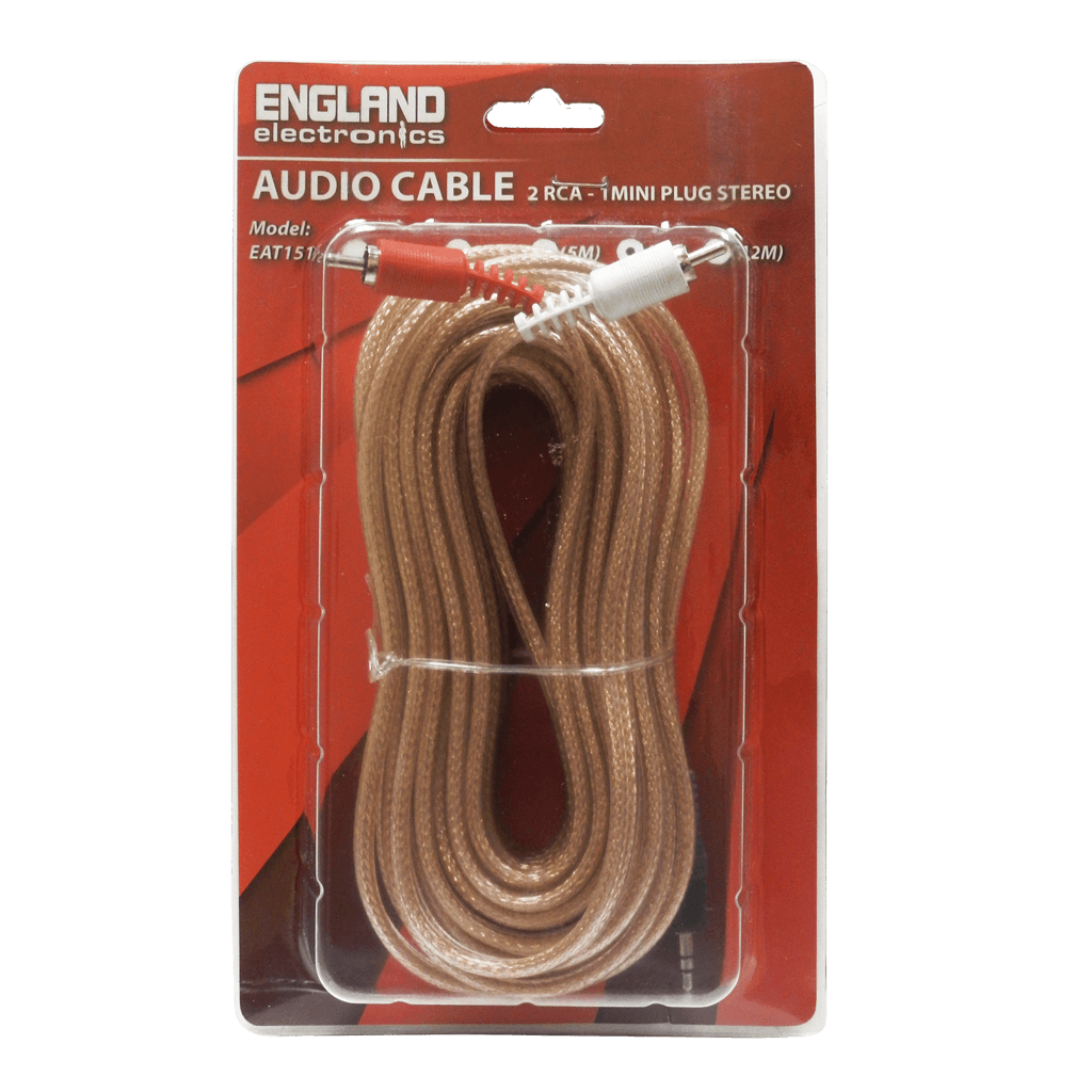 CABLE DE AUDIO TRANSPARENTE, 2 PLUG RCA A PLUG 3.5MM, CCS/CCA, 7MTS