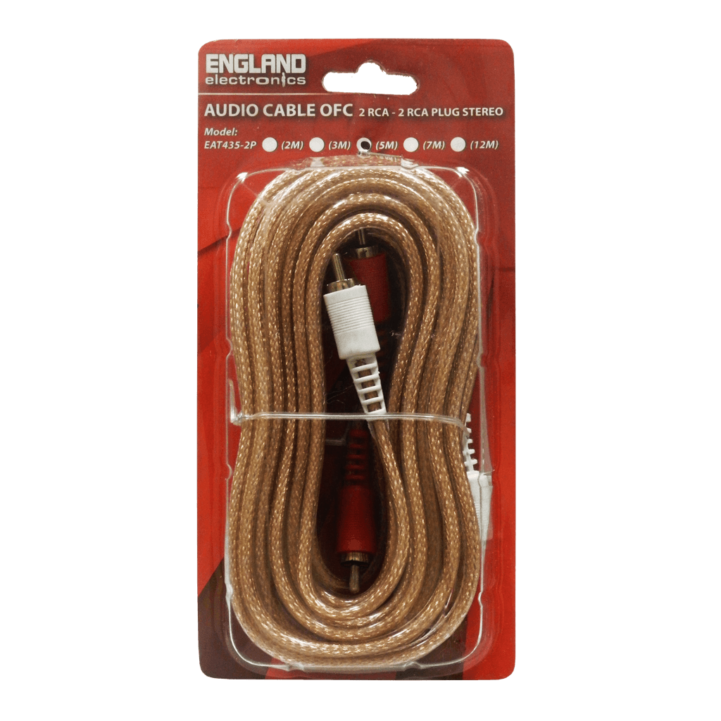 CABLE DE AUDIO TRANSPARENTE, 2 PLUG RCA A 2 PLUG RCA, CCS/CCA, 12MTS