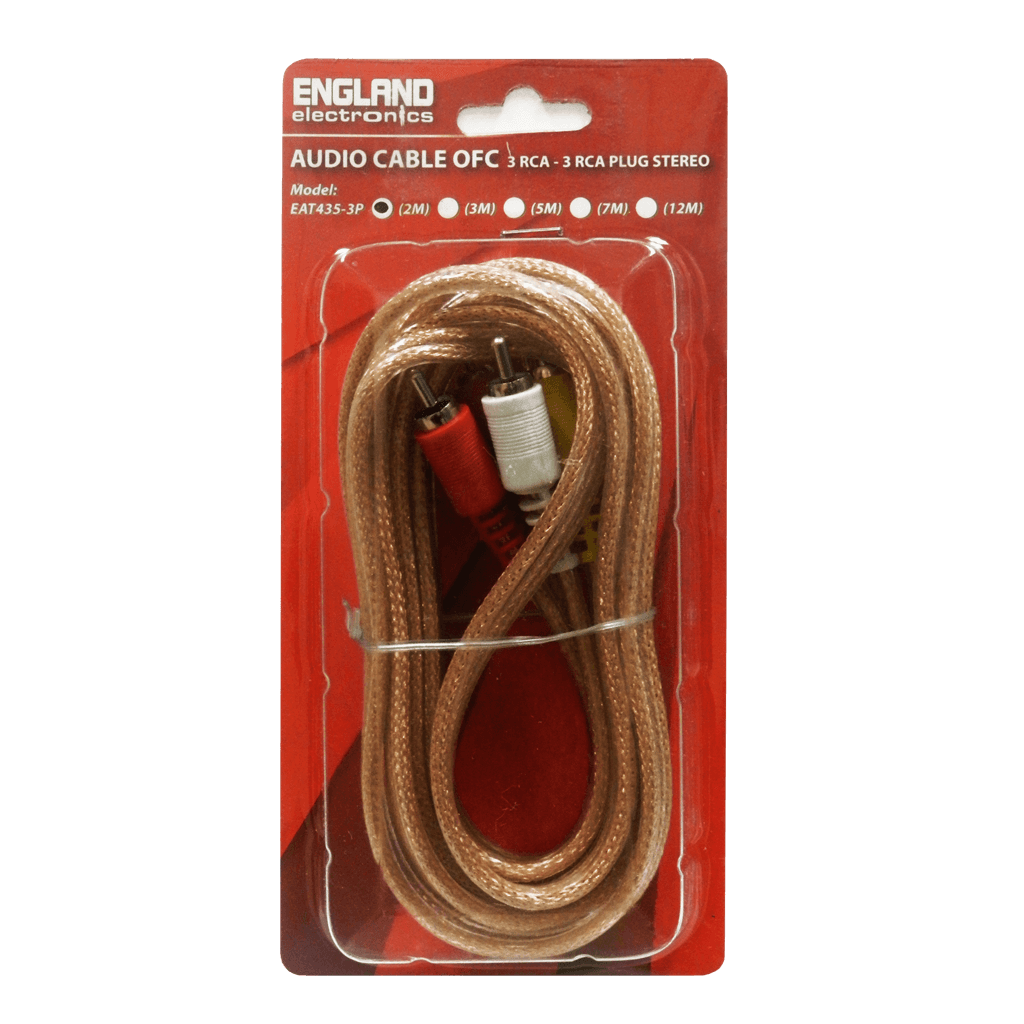 CABLE DE AUDIO TRANSPARENTE, 3 PLUG RCA A 3 PLUG RCA, CCS/CCA, 2MTS