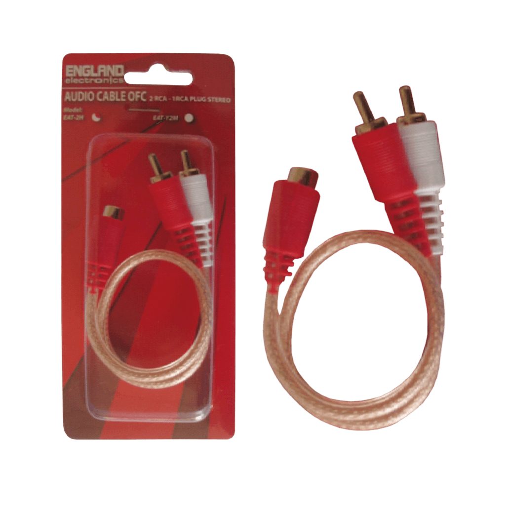 CABLE DE AUDIO TRANSPARENTE, 2 PLUG RCA A JACK RCA, CCS/CCA, 30CM