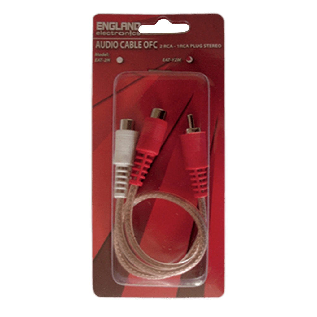 CABLE DE AUDIO TRANSPARENTE, 2 JACK RCA A PLUG RCA, CCS/CCA, 30CM