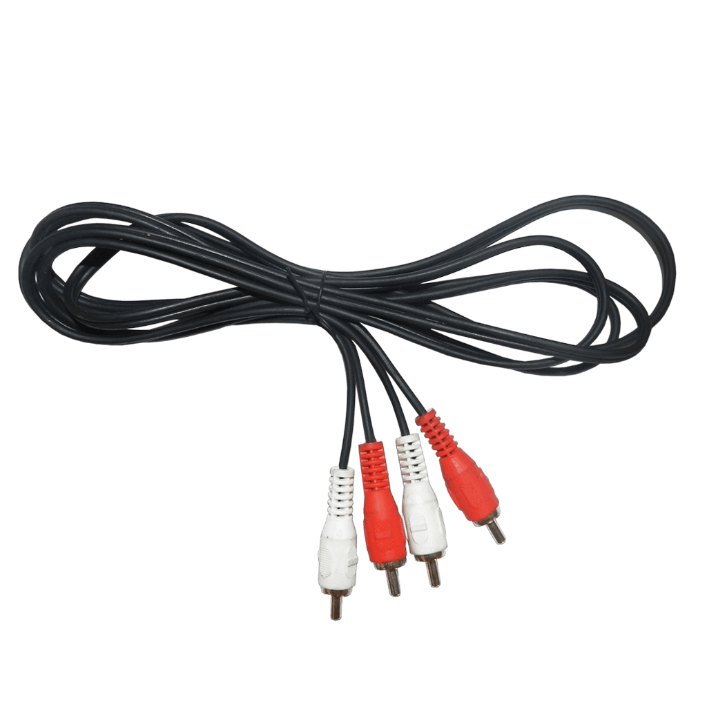 CABLE DE AUDIO, 2 PLUG RCA A 2 PLUG RCA FINO, NEGRO, 2MTS