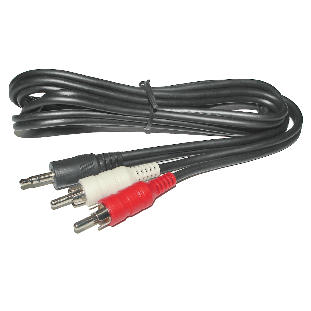 CABLE DE AUDIO, PLUG 3.5MM ESTEREO A 2 PLUG RCA, CCA, 12MTS