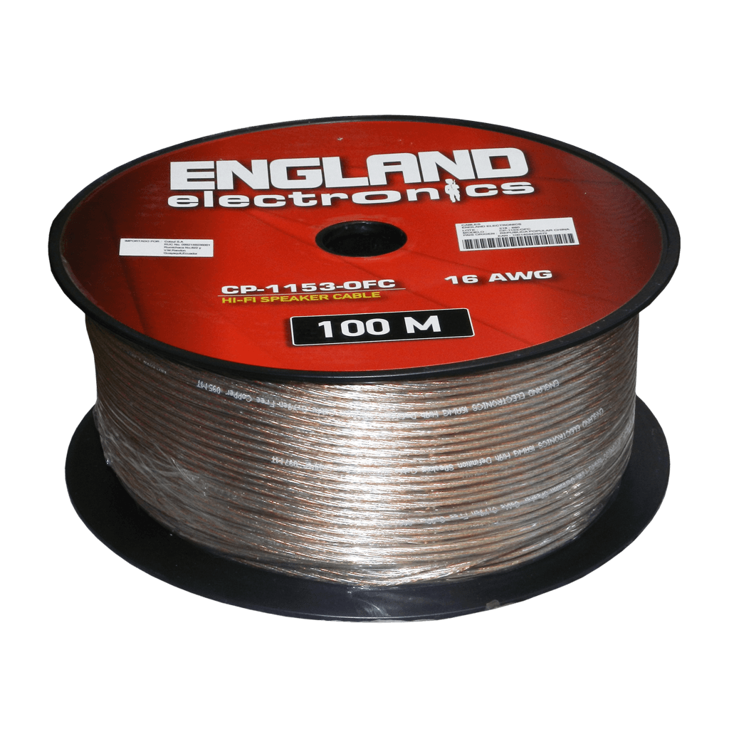 CABLE TRANSPARENTE PARA PARLANTE, CALIBRE 16, 100 MTS, 100% COBRE, OFC