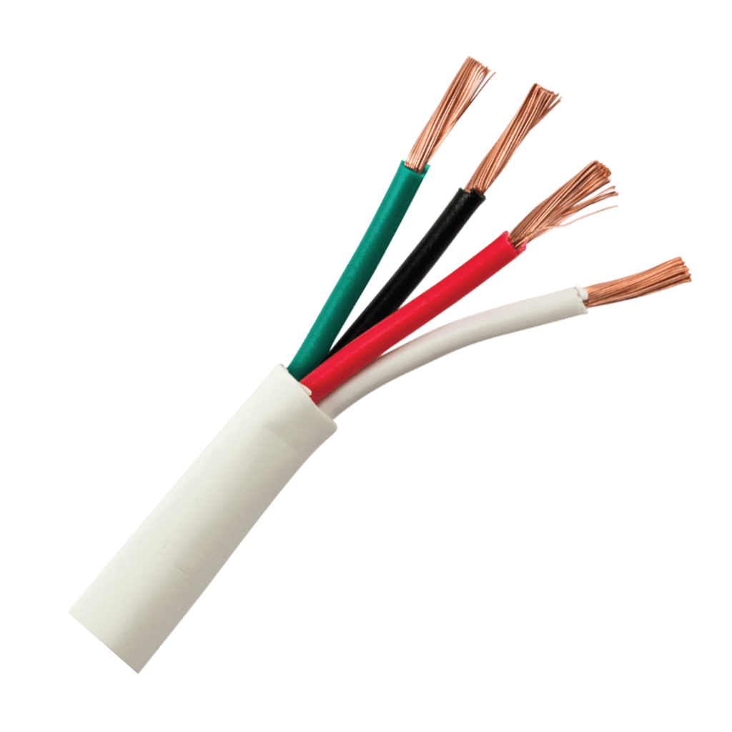 CABLE CONCENTRICO PARA PARLANTE, BLANCO, CALIBRE 16, 152.5 MTS, 100% COBRE, 4 CONDUCTORES, OFC
