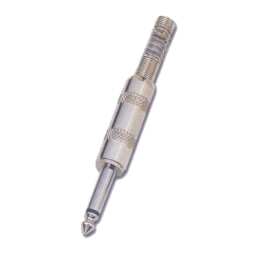 PLUG 6.3MM PLATEADO, MONO CON RESORTE, METALICO