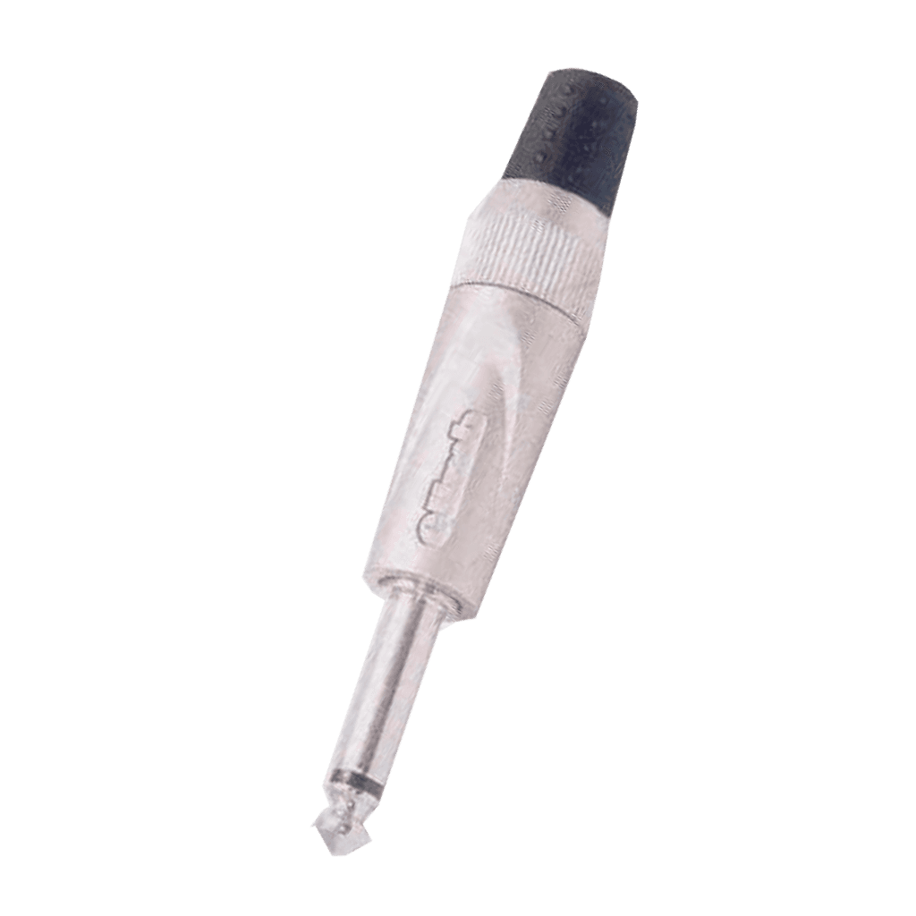 PLUG 6.3MM PLATEADO, MONO SIN RESORTE, METALICO