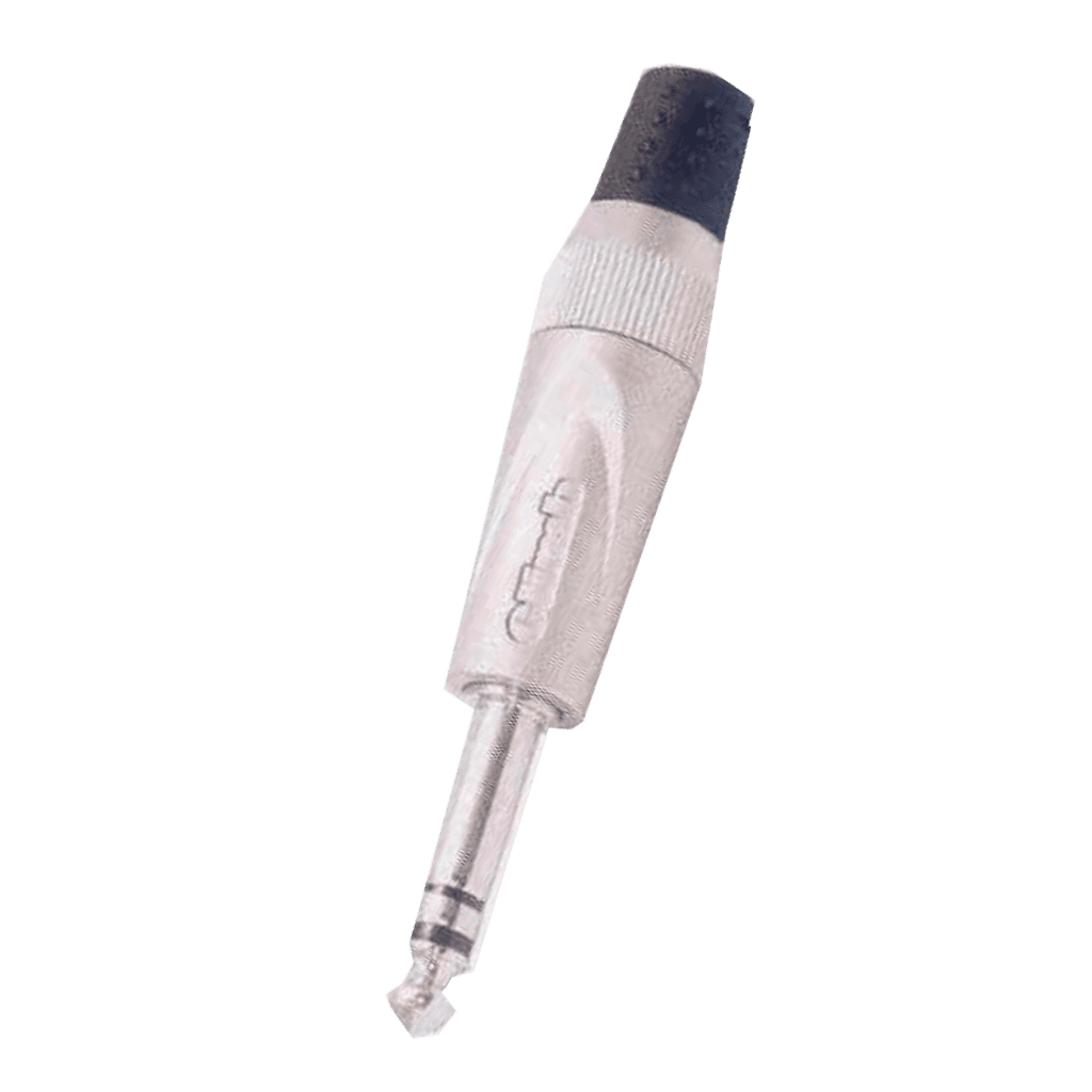 PLUG 6.3MM PLATEADO, ESTEREO SIN RESORTE, METALICO