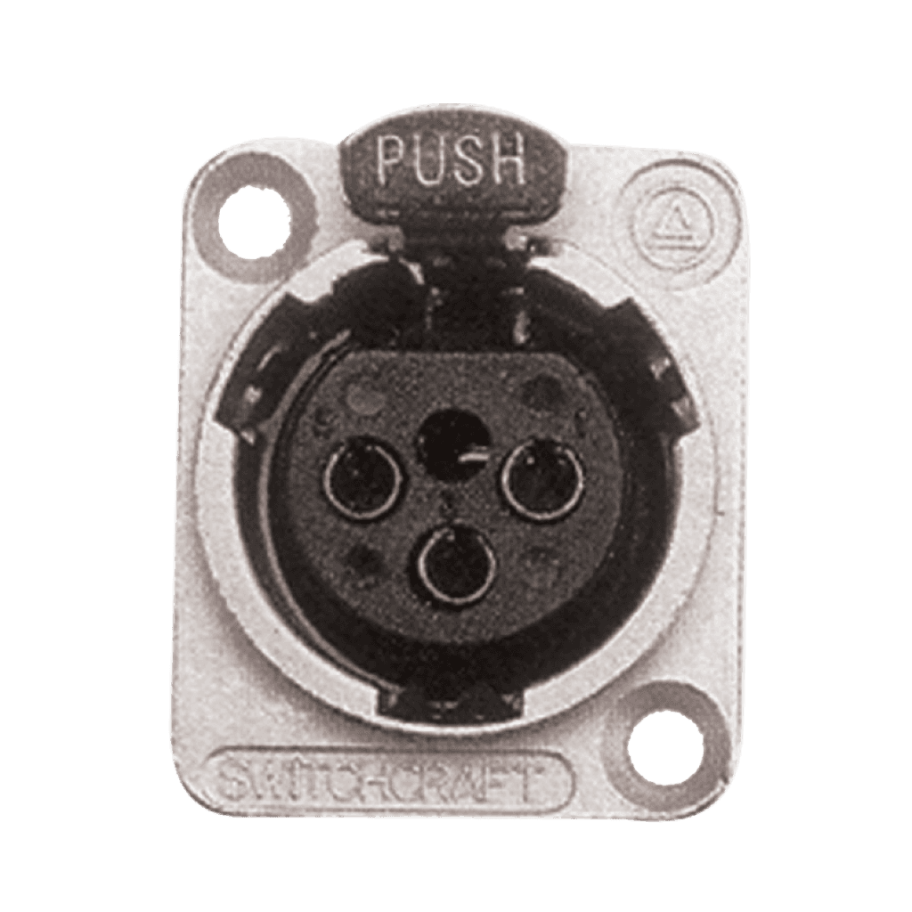 JACK XLR, 3 PINES METALICO, PARA CHASIS