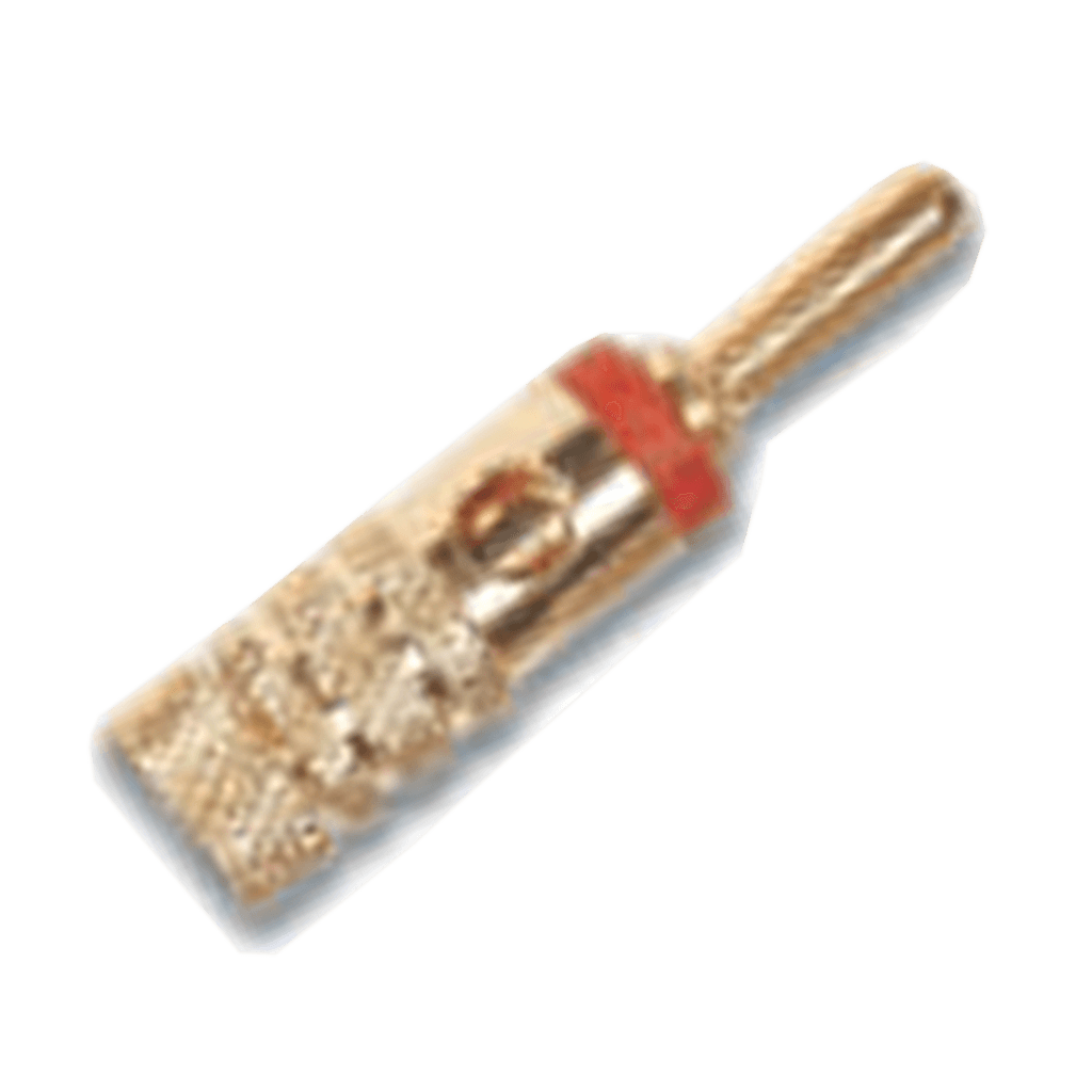 PLUG BANANA DORADO, ROJO, METALICO