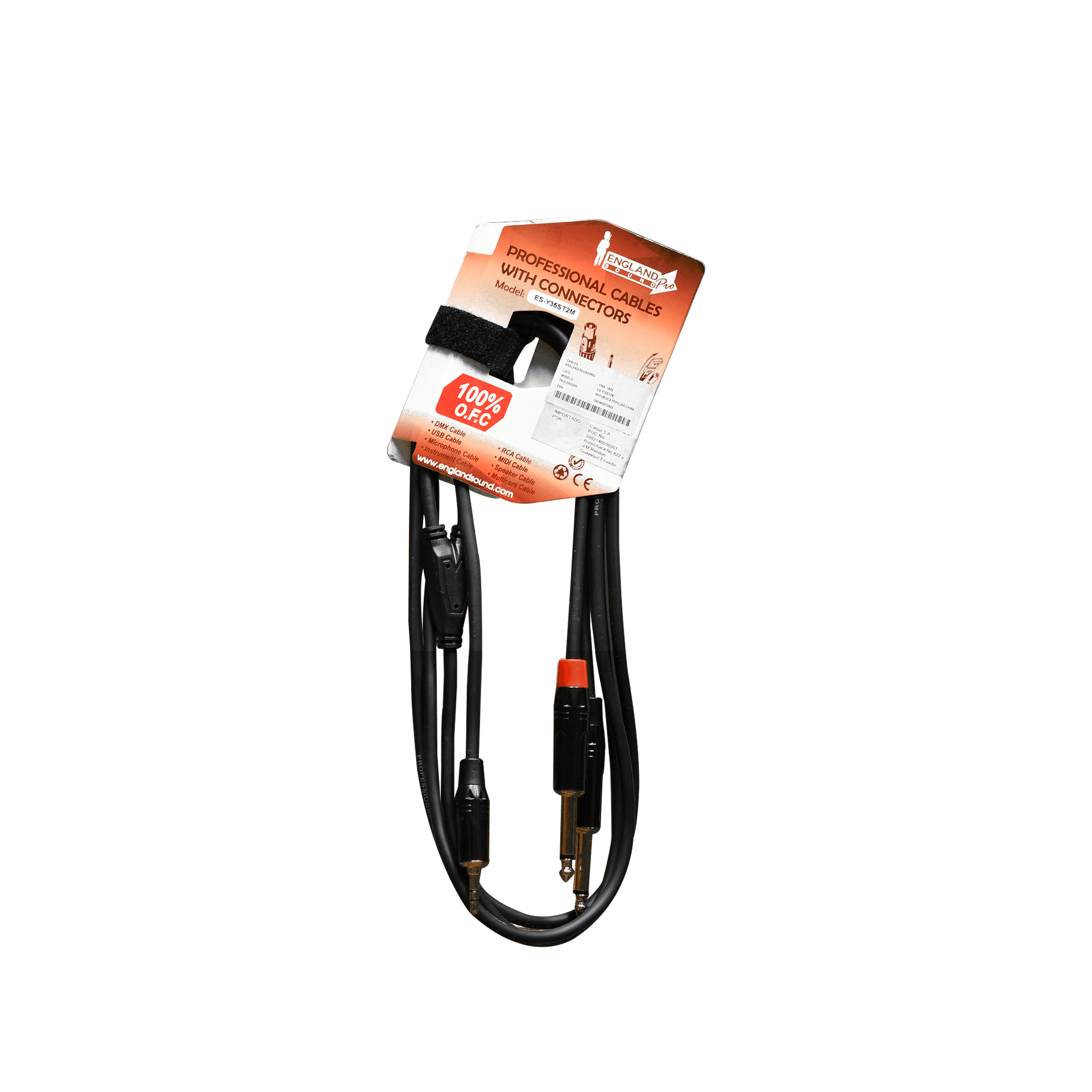 CABLE DE AUDIO, PLUG 3.5MM ESTEREO A 2 JACK RCA, OFC, 2MTS - Miniatura 3