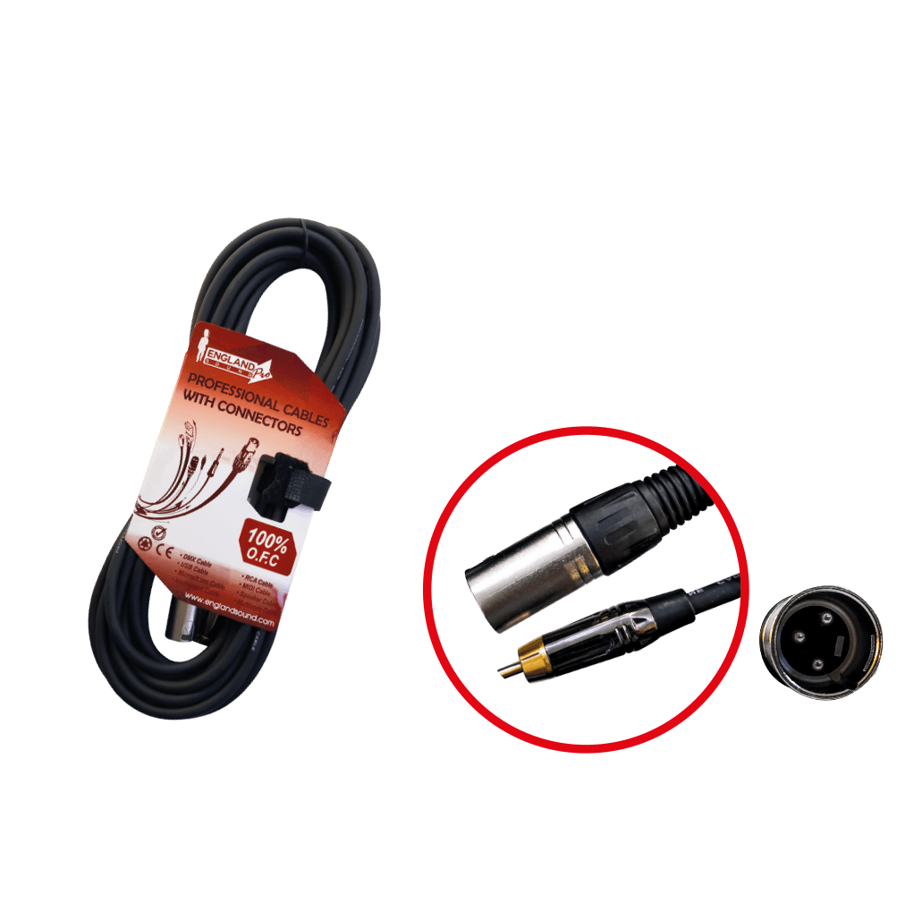 CABLE DE AUDIO, PLUG XLR MACHO A PLUG RCA, OFC, 8MTS