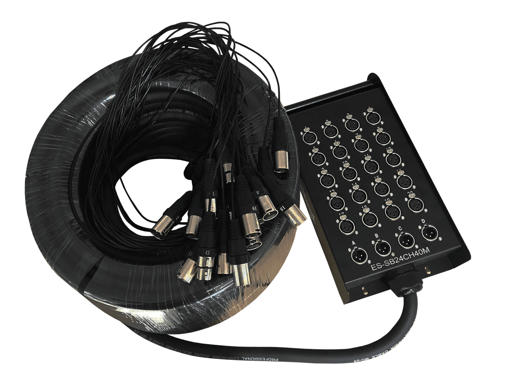 CABLE MEDUSA CON CAJA PARA ESCENARIO, 24 CANALES, (20 HEMBRAS XLR+ 4 MACHO XLR), 40 MTS - Miniatura 2