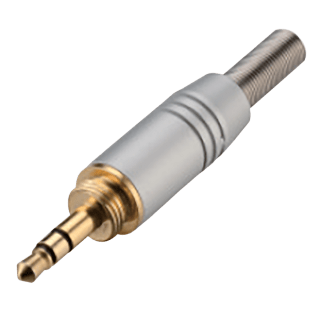 PLUG 3.5MM, CON RESORTE, ESTEREO, METALICO