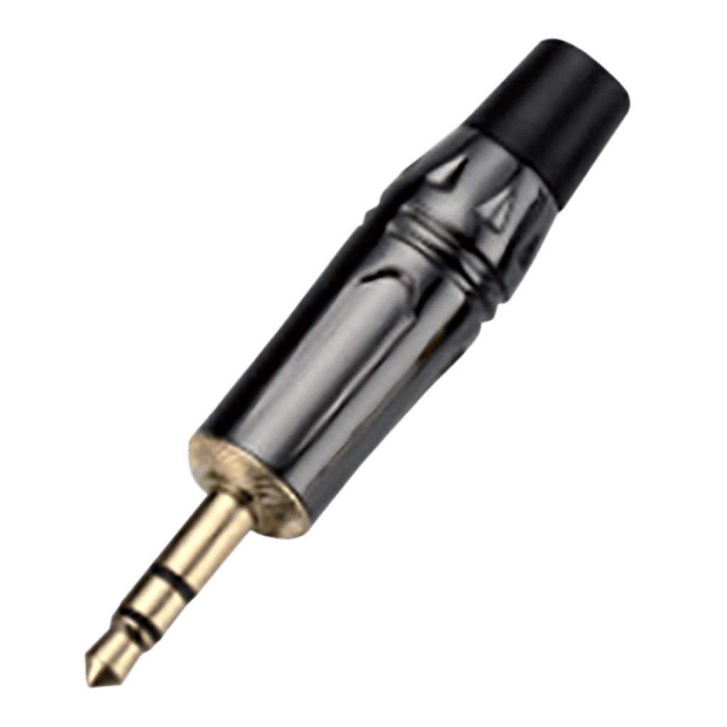 PLUG 3.5MM, CON RESORTE, ESTEREO, NEGRO, METALICO