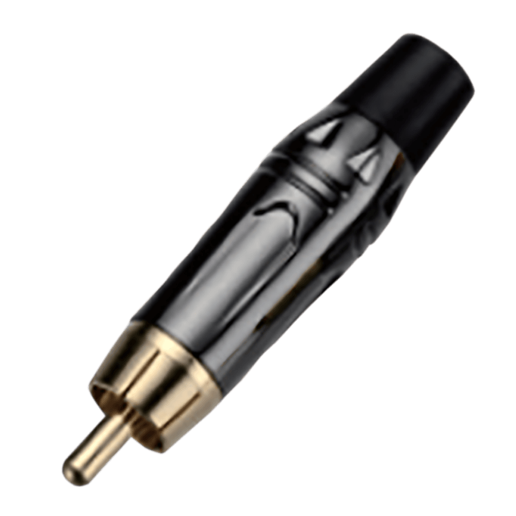 PLUG RCA, SIN RESORTE, NEGRO, METALICO