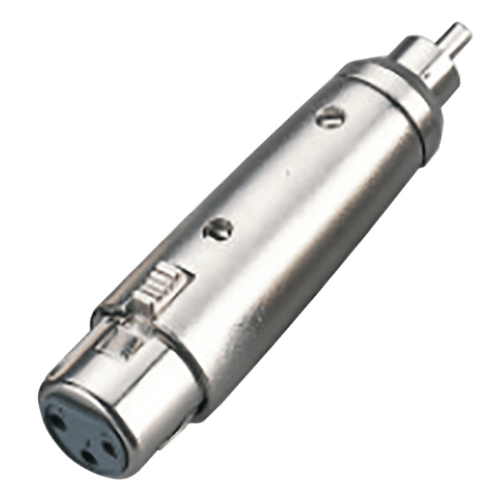 ADAPTADOR JACK XLR A PLUG RCA, METALICO