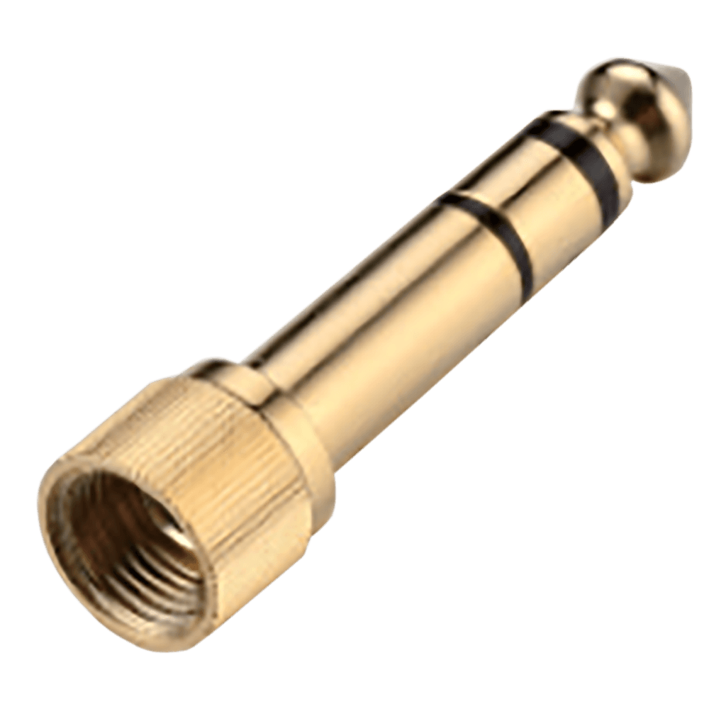 ADAPTADOR JACK 3.5MM A PLUG 6.3MM MONO, DORADO, METALICO