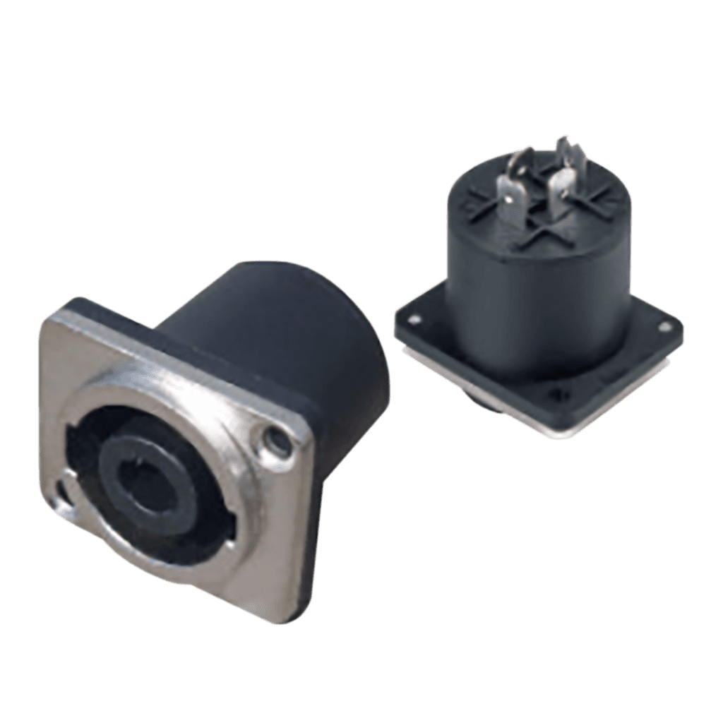 JACK SPEAKON DE CHASIS, 4 PINES, 2 VIAS, METALICO