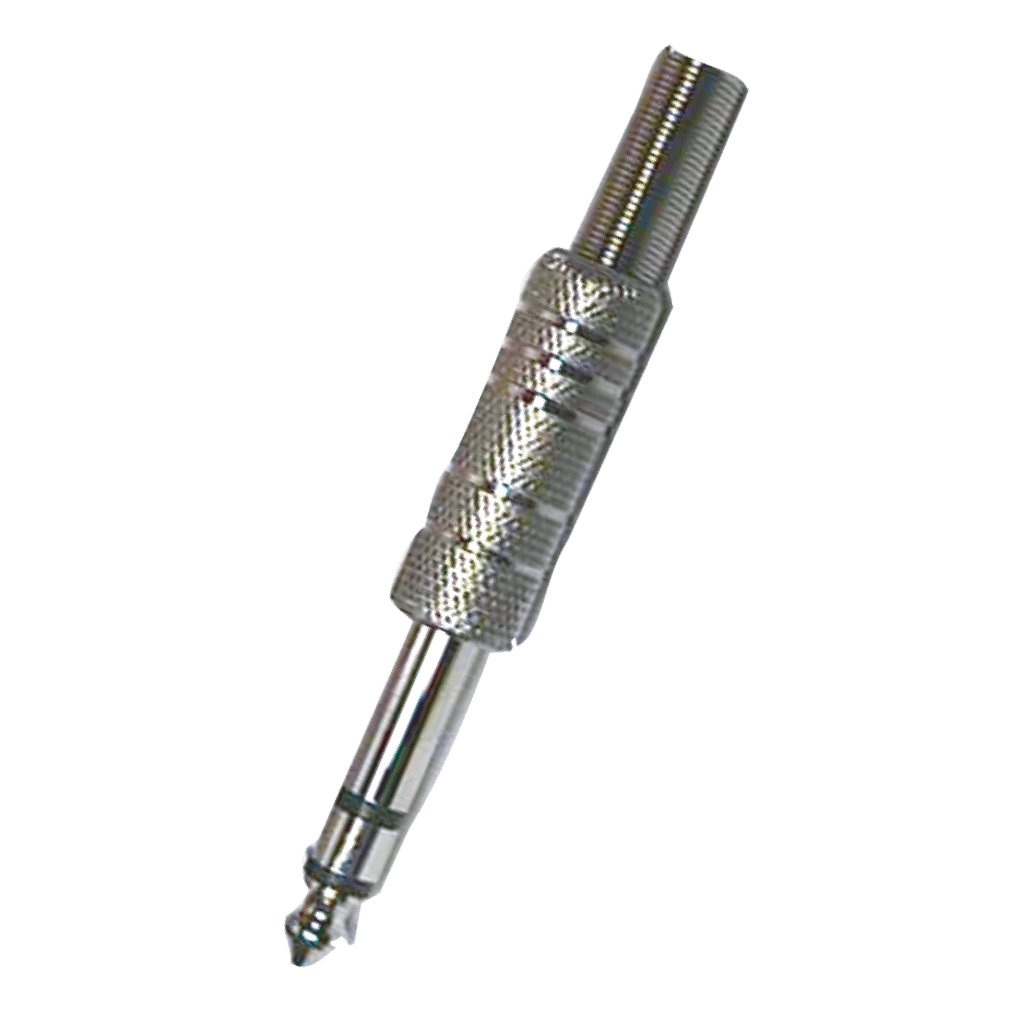 PLUG 6.3MM PLATEADO, ESTEREO CON RESORTE, METALICO