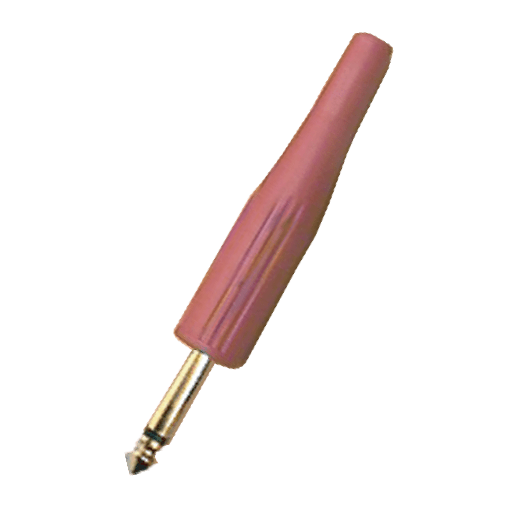 PLUG 6.3MM, MONO SIN RESORTE, PLASTICO, ROJO