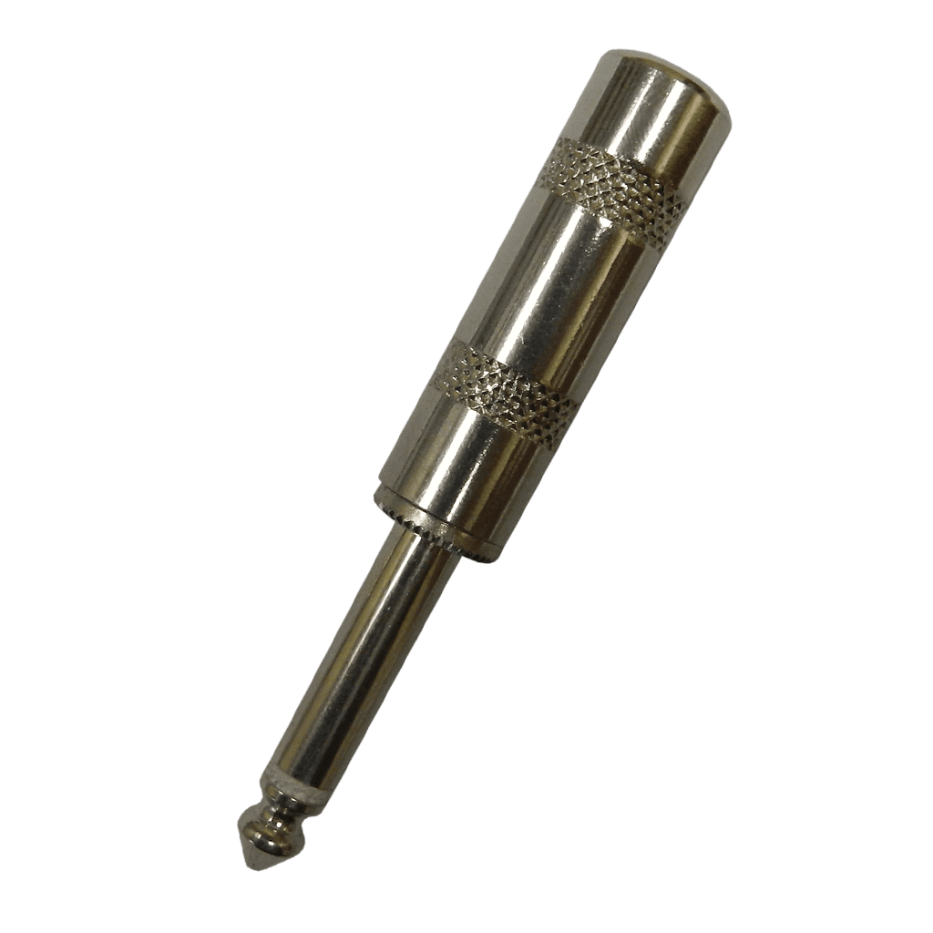 PLUG 6.3MM PLATEADO, MONO SIN RESORTE, METALICO