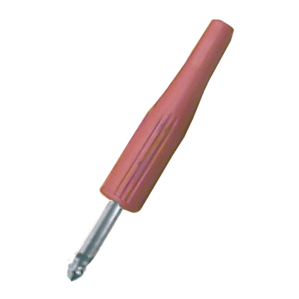 PLUG 6.3MM, MONO SIN RESORTE, PLASTICO, ROJO