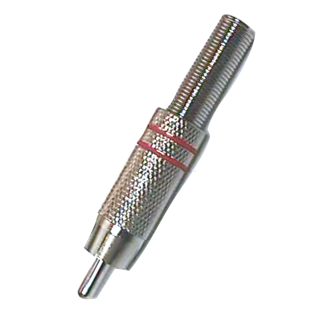 PLUG RCA, CON RESORTE, ROJO, METALICO