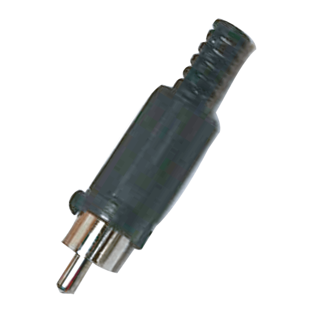 PLUG RCA, SIN RESORTE, NEGRO, PLASTICO