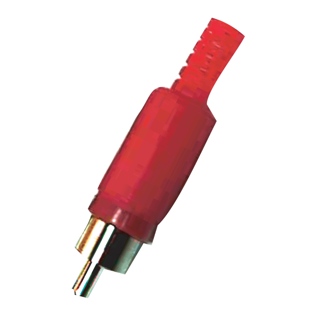 PLUG RCA, SIN RESORTE, ROJO, PLASTICO
