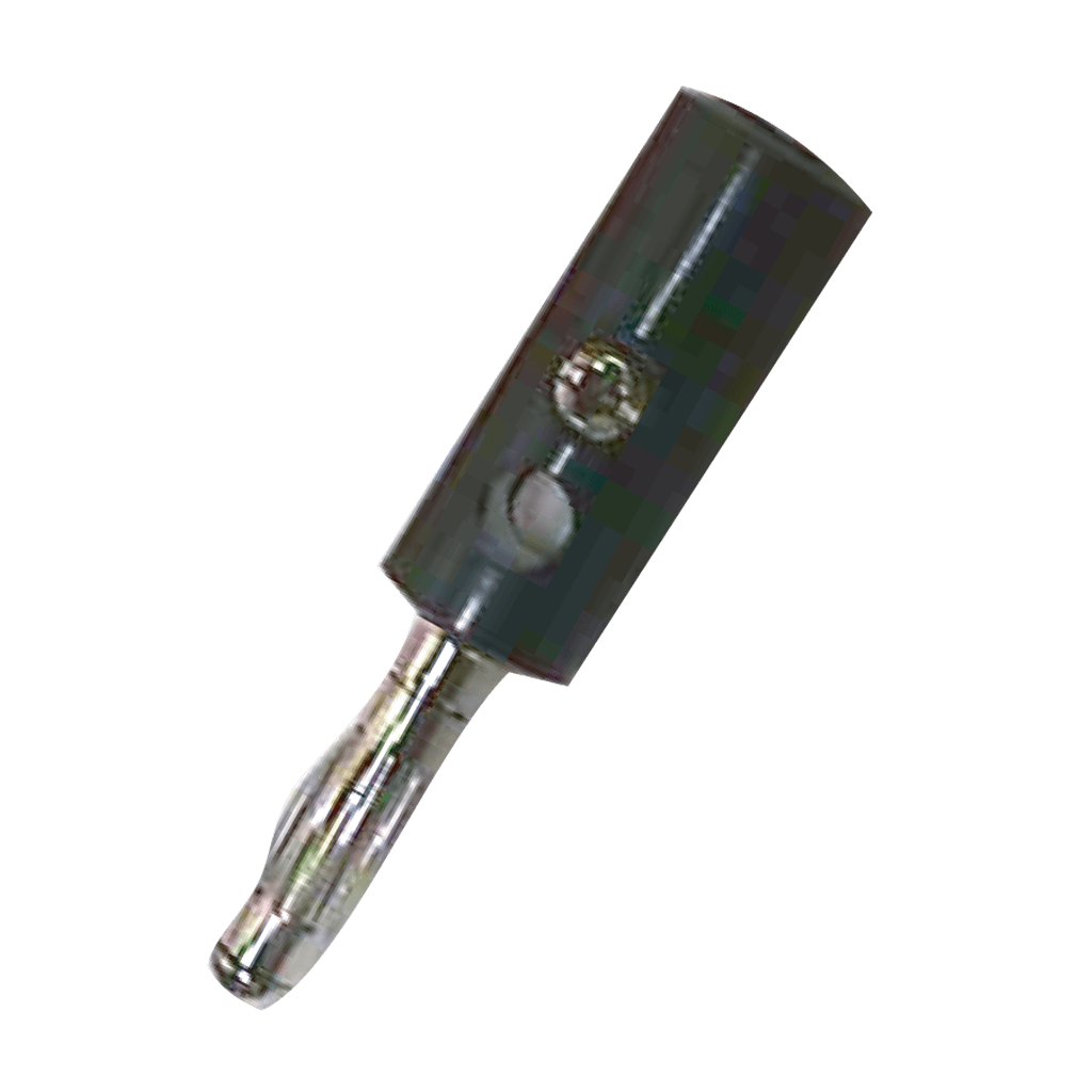 PLUG BANANA PLATEADO, NEGRO, PLASTICO