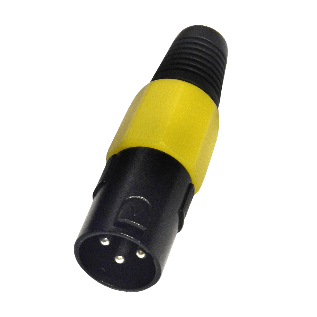 PLUG XLR, 3 PINES, PLASTICO AMARILLO