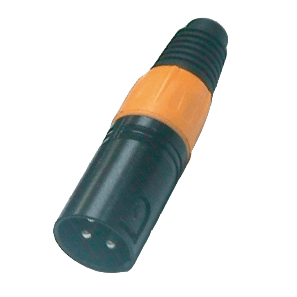 PLUG XLR, 3 PINES, PLASTICO NARANJA
