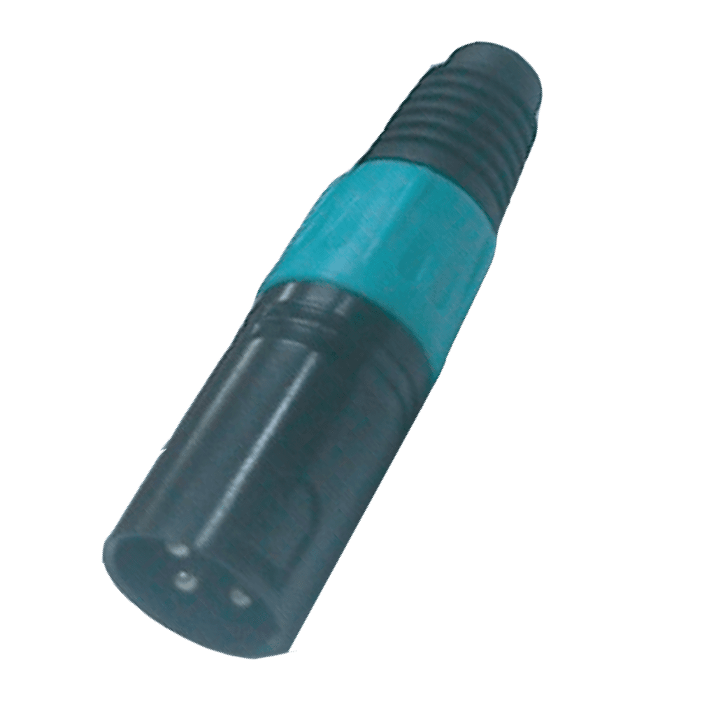 PLUG XLR, 3 PINES, PLASTICO VERDE