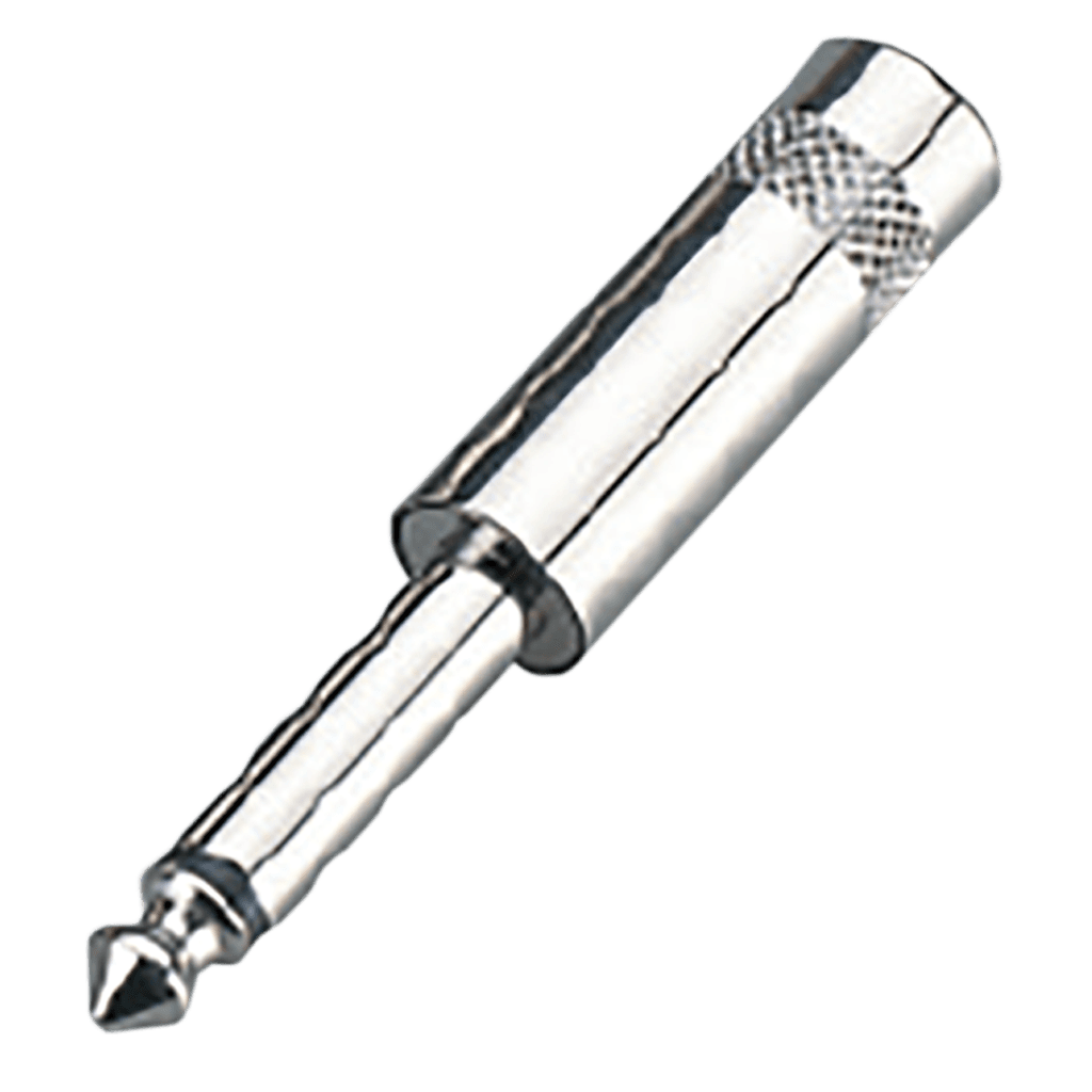 PLUG 6.3MM PLATEADO, MONO SIN RESORTE, BAQUELITA, METALICO