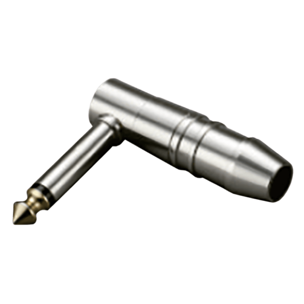 PLUG 6.3MM PLATEADO, MONO, TIPO L SIN RESORTE, BAQUELITA, METALICO