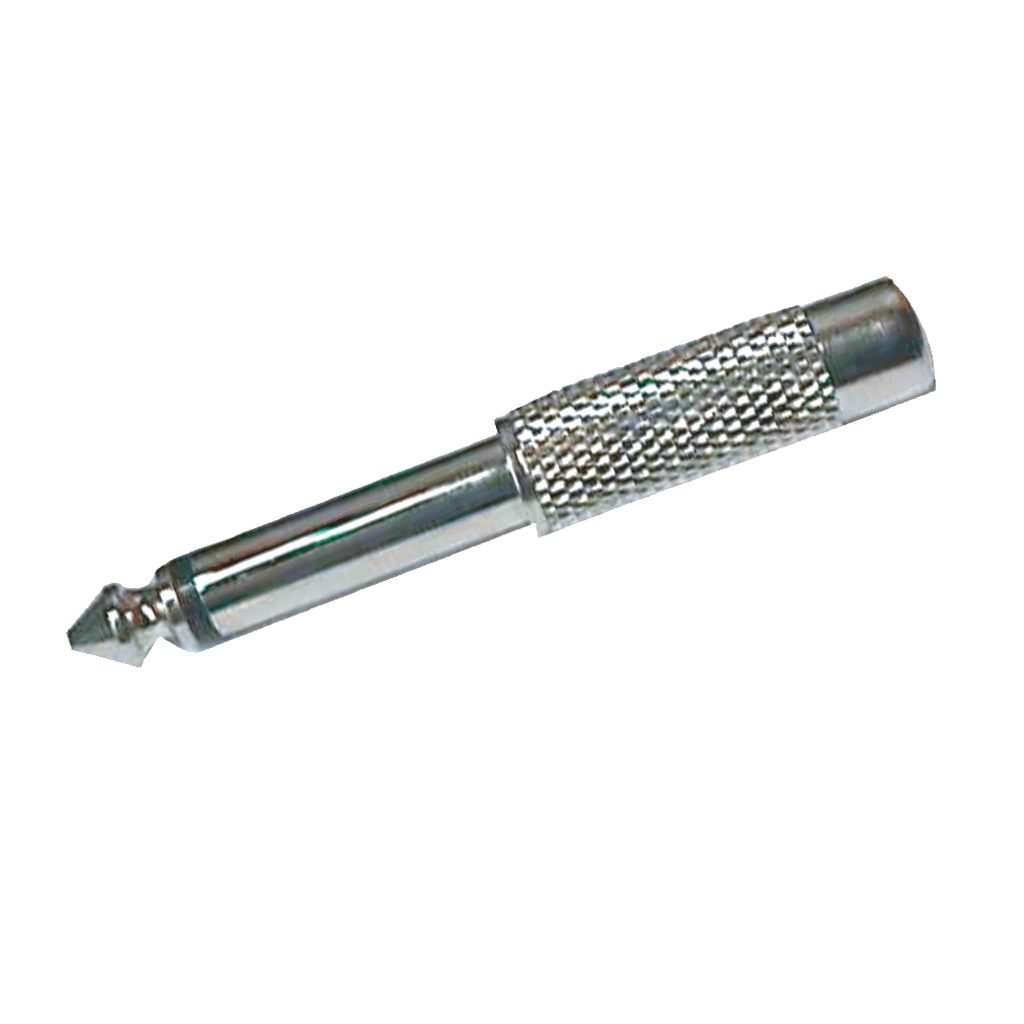 ADAPTADOR JACK RCA A PLUG 6.3MM ESTEREO, METALICO