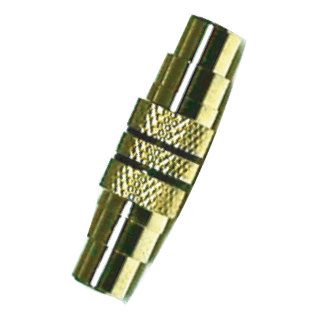 ADAPTADOR JACK RCA A JACK RCA, DORADO/NEGRO, METALICO