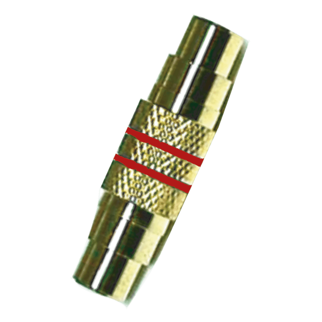 ADAPTADOR JACK RCA A JACK RCA, DORADO/ROJO, METALICO