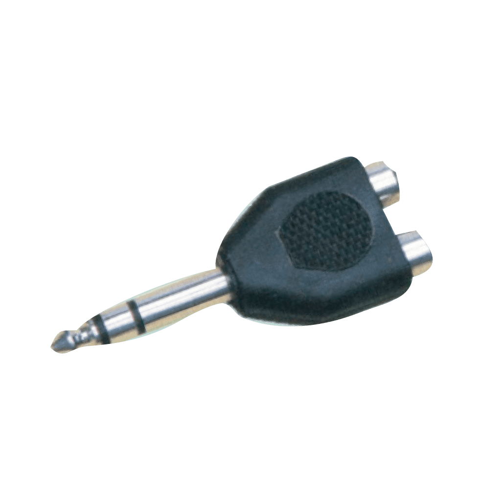 ADAPTADOR 2 JACK RCA A PLUG 6.3MM ESTEREO, PLASTICO