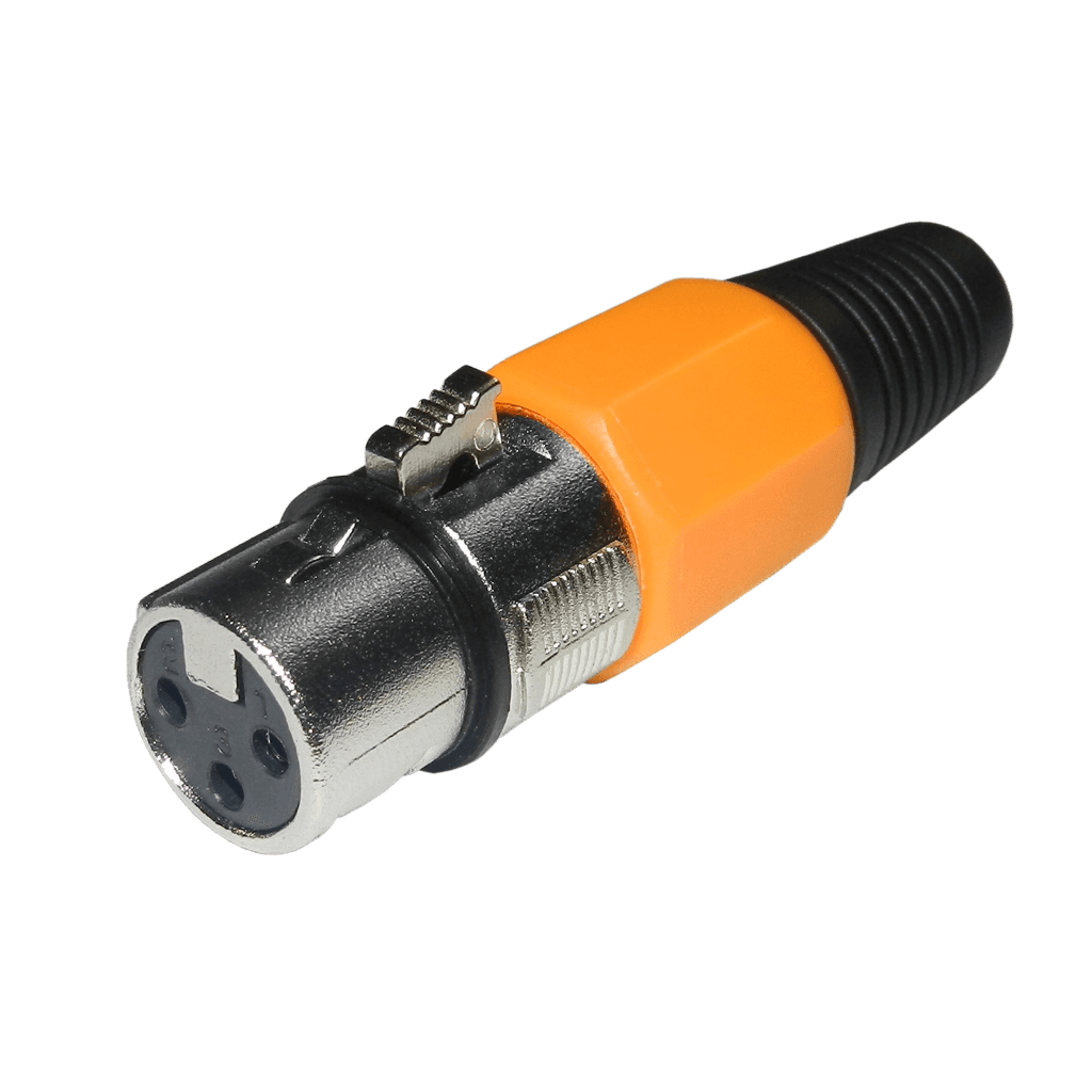 JACK XLR, 3 PINES, NARANJA, PLASTICO