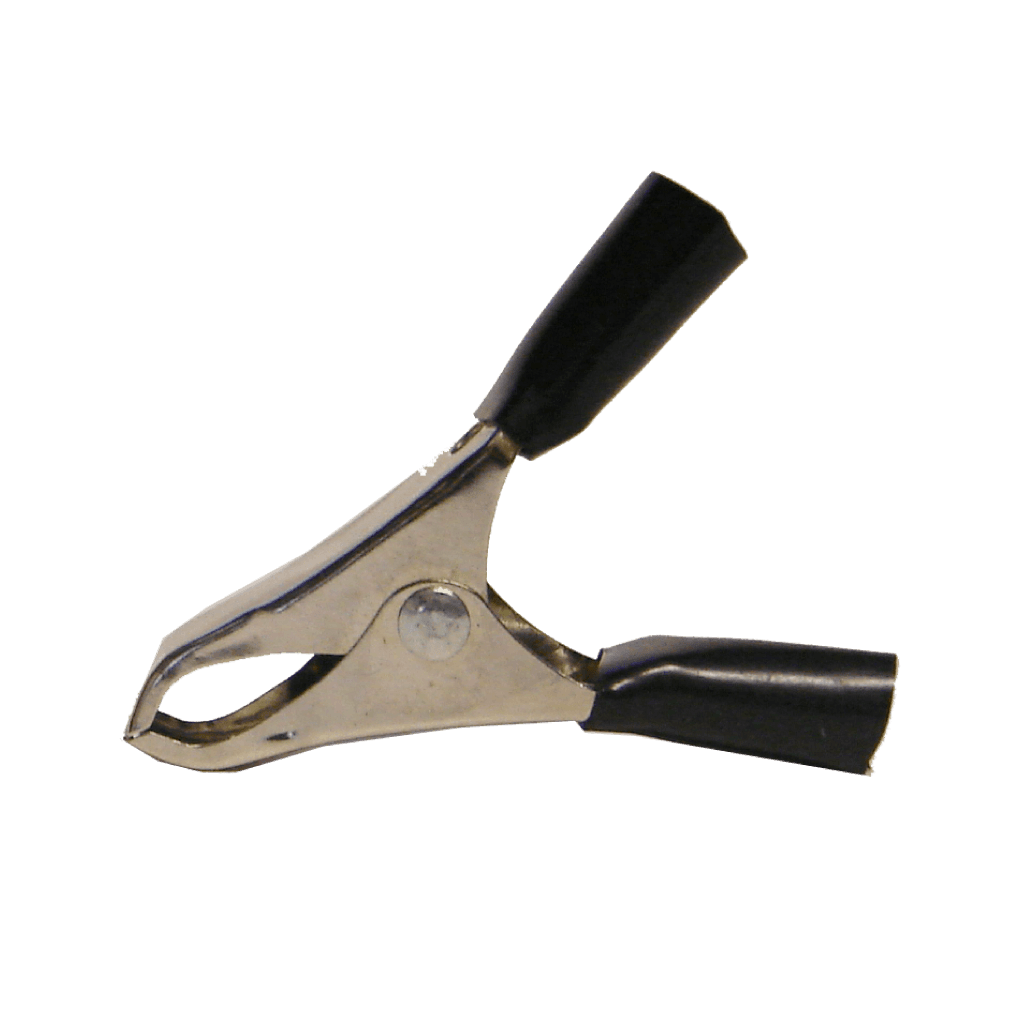 LAGARTO PEQUEÑO CON AGARRADERAS PLASTICAS, NEGRO, PARA BATERIA, 10A, 5.5CM