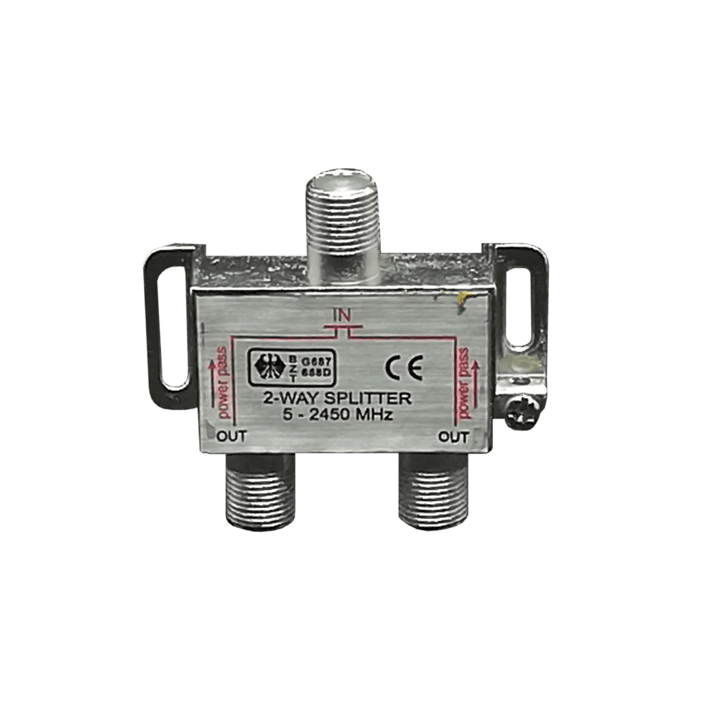 SPLITTER COAXIAL DE 2 SALIDAS, 1 ENTRADA, 5-2450 MHZ, CON PCB, BLISTER