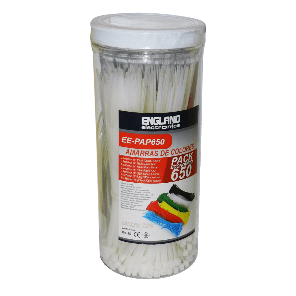 COMBO AMARRAS PLASTICAS, 650 PCS
